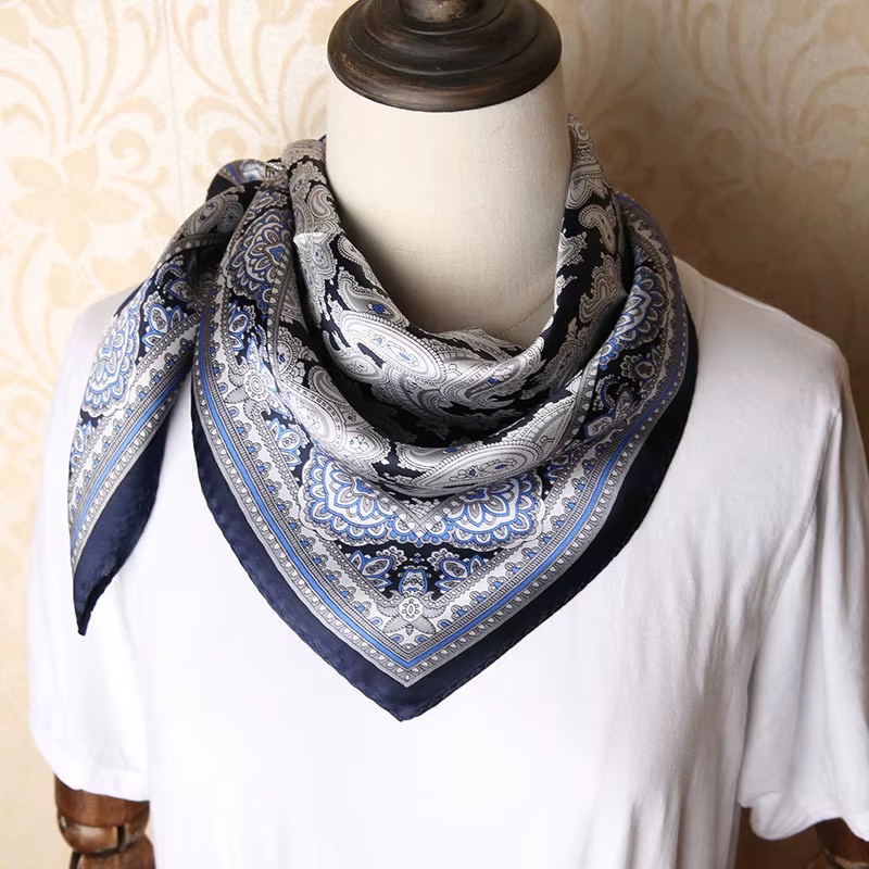 Écharpe de luxe homme printemps cou cravate foulard pour hommes 100% foulards en soie naturelle Vint