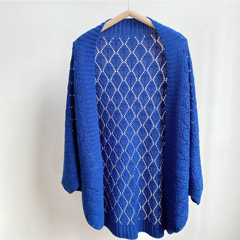 Cardigan multifonctionnel pour femme, écharpe coupe-vent, châle chaud, couleur unie, ajouré, tricoté