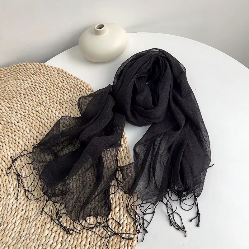 100% foulard en lin pour femmes foulards femme style japonais respirant noir vert jaune rose jaune s