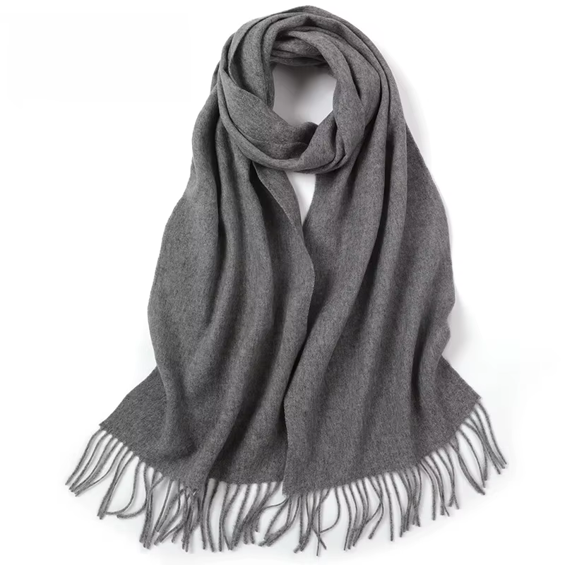 100% écharpe en cachemire femmes marque de luxe Pashmina unisexe hommes couleur unie chaud automne h