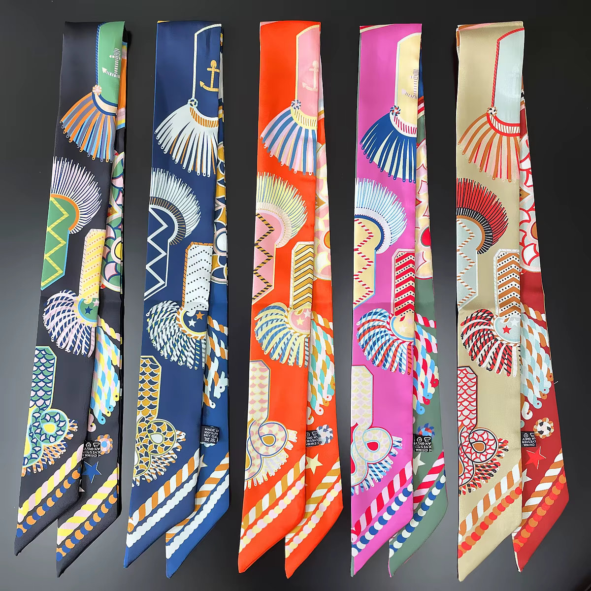 Marque Design sergé 100% Foulard en soie de luxe mode écharpe femmes Foulard maigre sac foulards nou