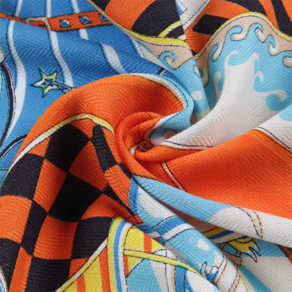 30% soie 70% cachemire écharpe femmes roulé à la main imprimé longues écharpes enveloppes Bandana gr