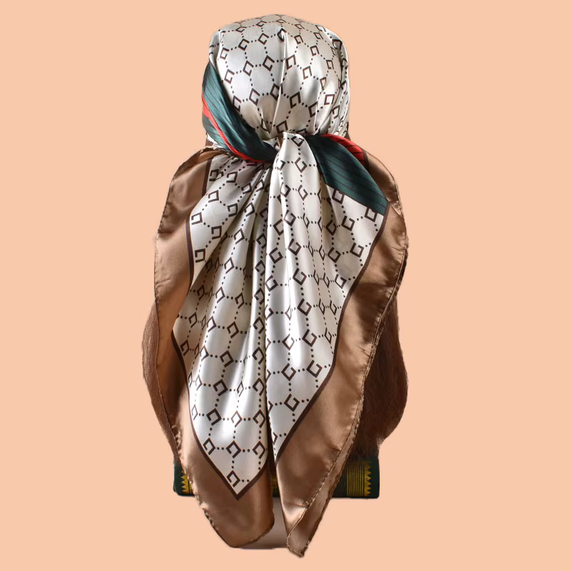 Foulard carré en Satin pour femmes, accessoire de plage d'été, à la mode, 90x90 pouces, multi-usage,