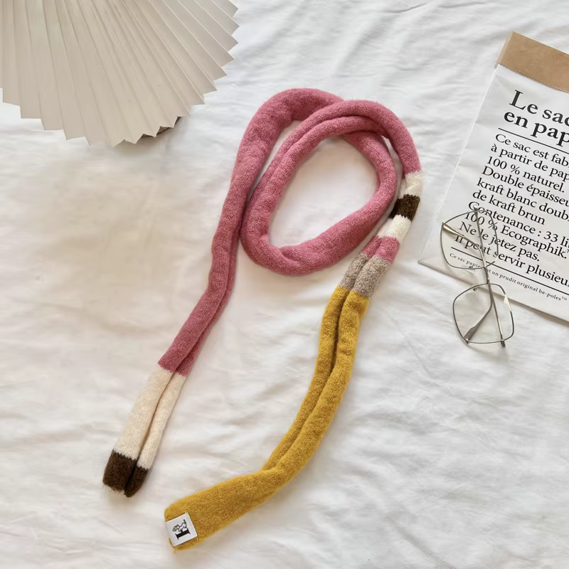 Écharpe en peluche rayée en laine pour femmes, Design de Niche, sens Spice Girl, décoration polyvale