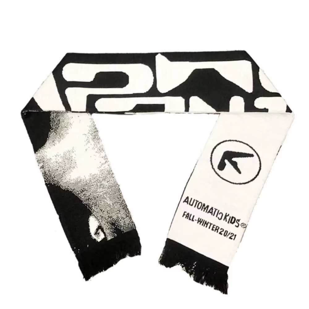 Punk Aphex Twin écharpe tricot Hip Hop hommes Streetwear Harajuku Goth châle foulards Y2k Vintage ch
