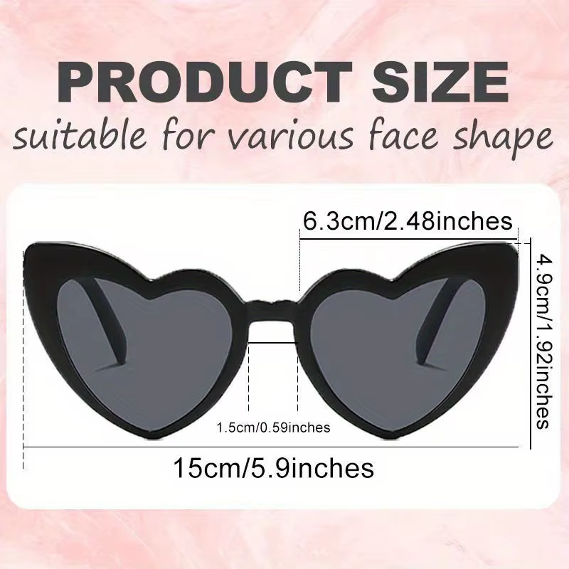 Lunettes de soleil en forme de cœur pour enterrement de vie de jeune fille, décor de mariage, récept