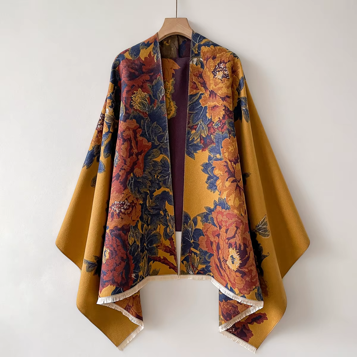 Châle chaud en Imitation cachemire pour femmes, cape de Style ethnique, foulards à la mode, imprimé 