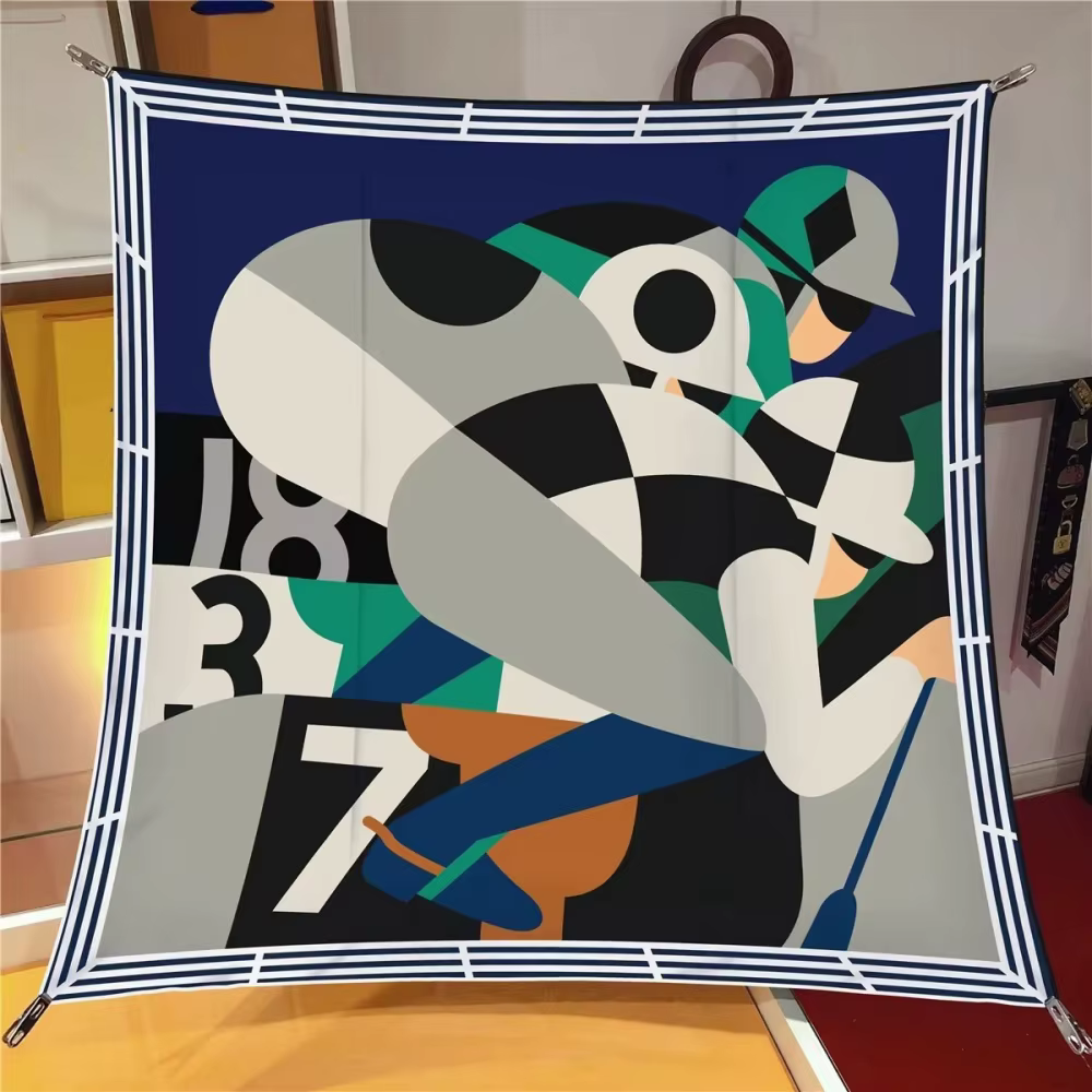 Foulard en soie femmes Sporter imprimer foulards carrés tête Echarpes Foulards en soie Femme envelop