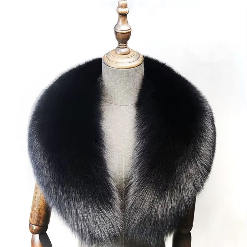 Col en fourrure de renard 100% véritable écharpe en fourrure de renard hiver femmes fourrure naturel