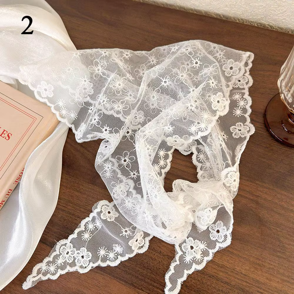 Foulard Vintage en dentelle Triangle pour femmes, foulard bohème brodé en dentelle, bandes de cheveu