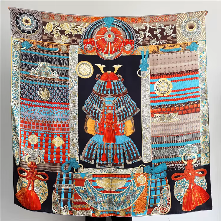 Écharpe en soie de mûrier 110cm, grands Bandanas roulés à la main, châles de luxe de styliste, acces