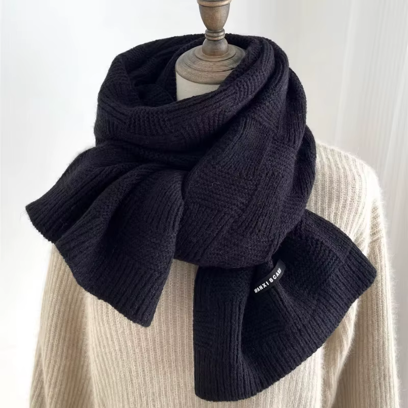 Écharpe Thermique Simple et Solide pour Femme, Bandana Pashmina de Style Coréen, Accessoires de Marq