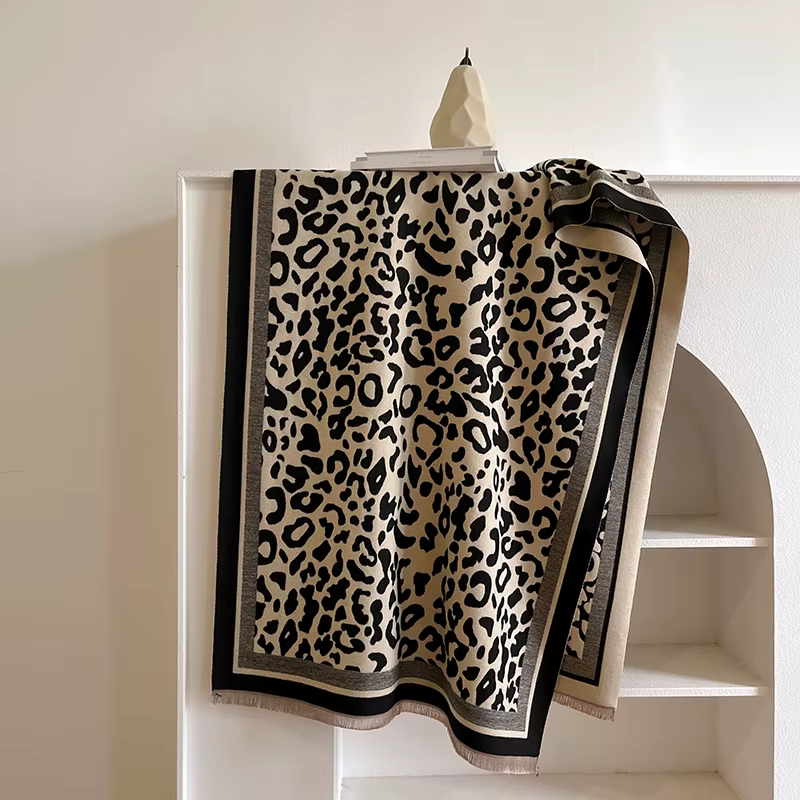 Foulard de luxe pour femmes, chaud, Vintage, imprimé léopard, Pashmina, nouvelle collection automne 