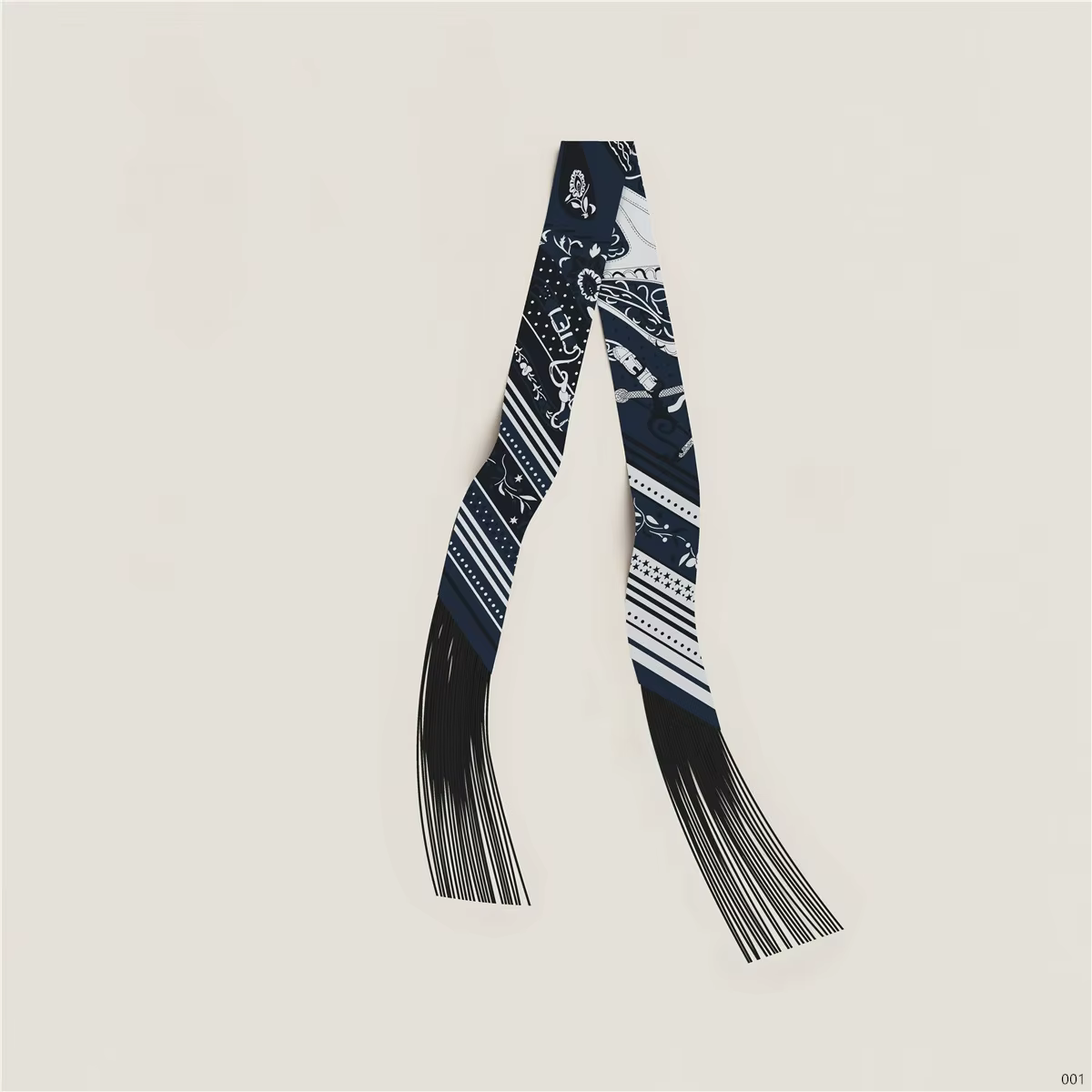 Nouveau design – Foulard long à franges pour femme, luxe, attache pour cheveux, foulard fin pour sac