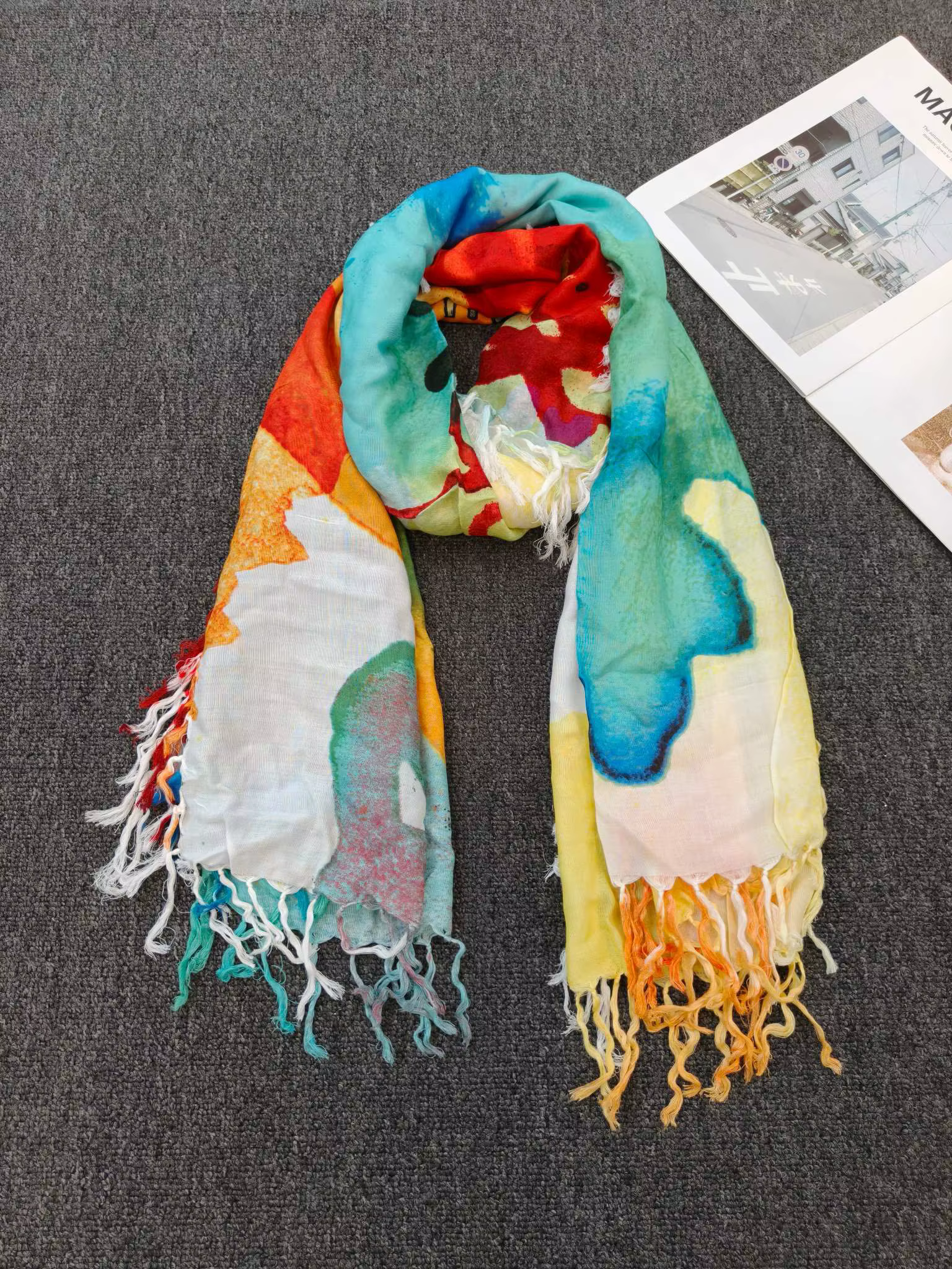 Écharpe originale européenne, américaine et espagnole imprimée, style bohème, décoration, châle poly