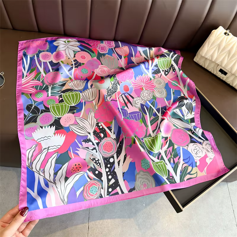 Nouveau Foulard Carré Designer 2026 pour Femme, Châle en Satin, Hijab, Bandeau Cheveux, Foulard de P