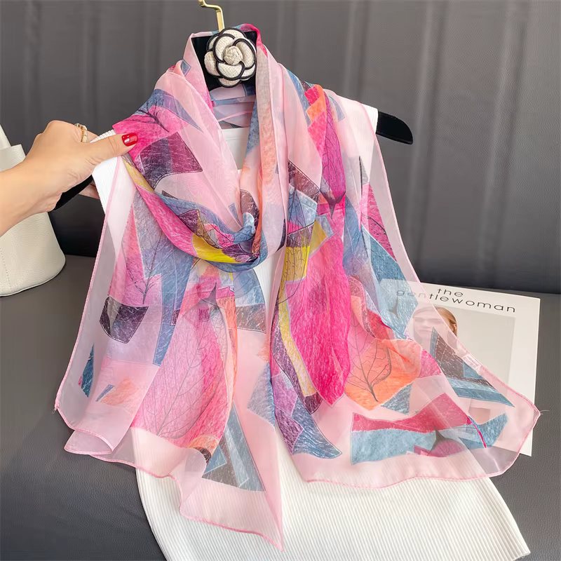 Écharpe de plage Georgette pour femmes, marque de luxe, design imprimé, bandeau de sauna, enveloppes