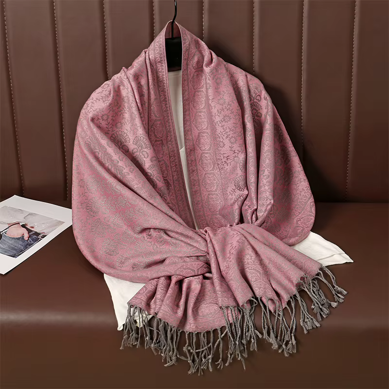 [T123] 70*180 cm Style ethnique en plein air femmes Paisley Jacquard écharpe épais cachemire gland c
