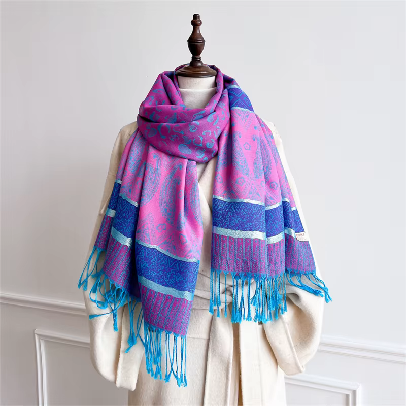 2025 nouveau luxe automne cachemire Pashmina châles femmes chaud Jacquard foulards dame Wrap Foulard