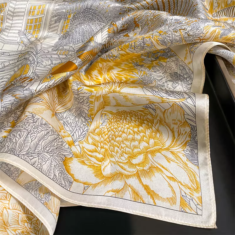 100% véritable Foulard en soie nouveau châle naturel enveloppes femmes dames mode foulards Foulard B