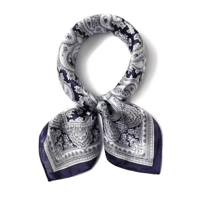 Foulard en soie pour hommes, écharpe carrée à fleurs de cajou, écharpe d'automne et d'hiver, costume