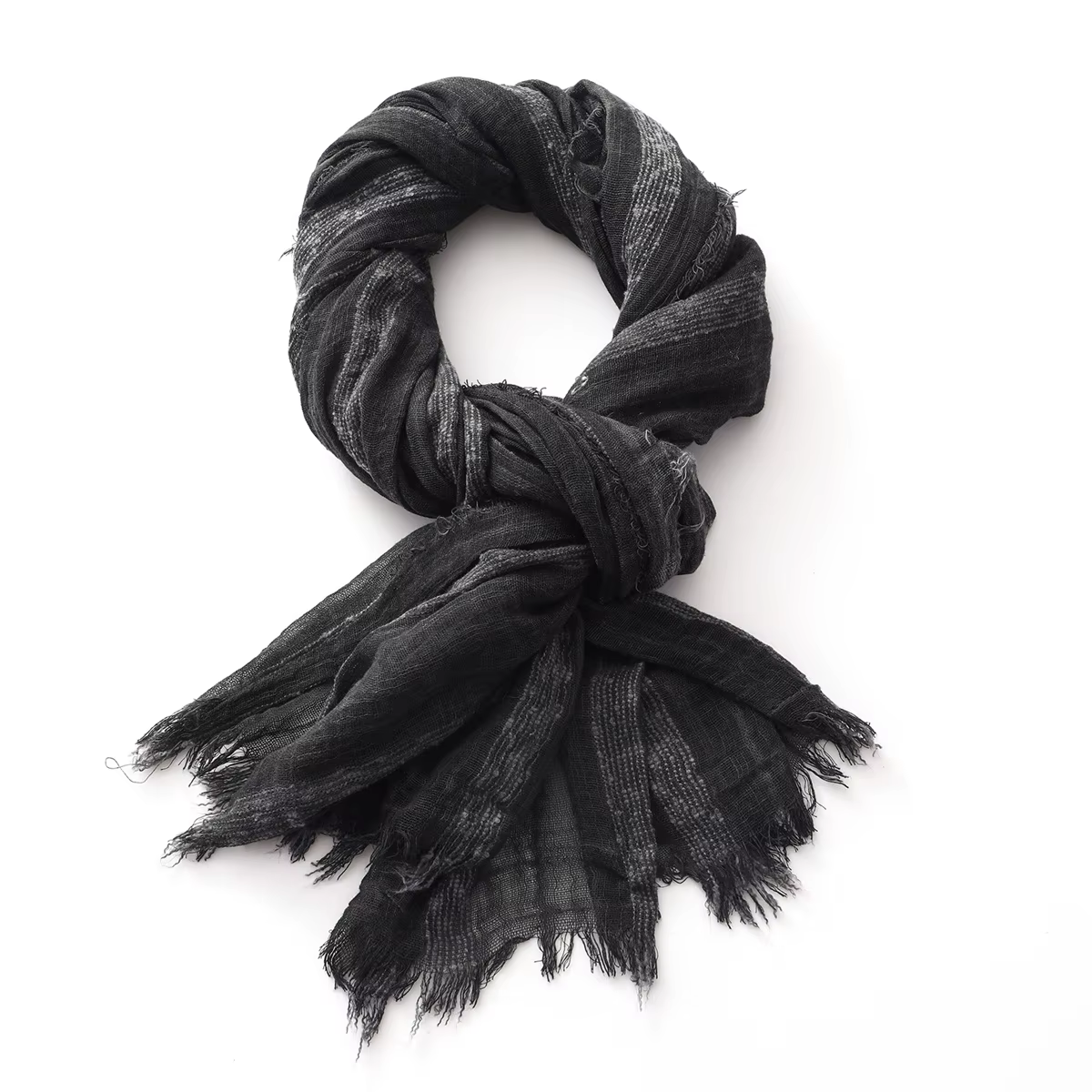 Écharpe rayée en coton et lin pour hommes et femmes, foulard doux et chaud avec pompon court, access