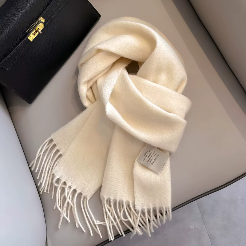 Luxe 100% laine écharpe femmes solide hiver cachemire mouchoir chaud Pashmina femme dame châle Hijab