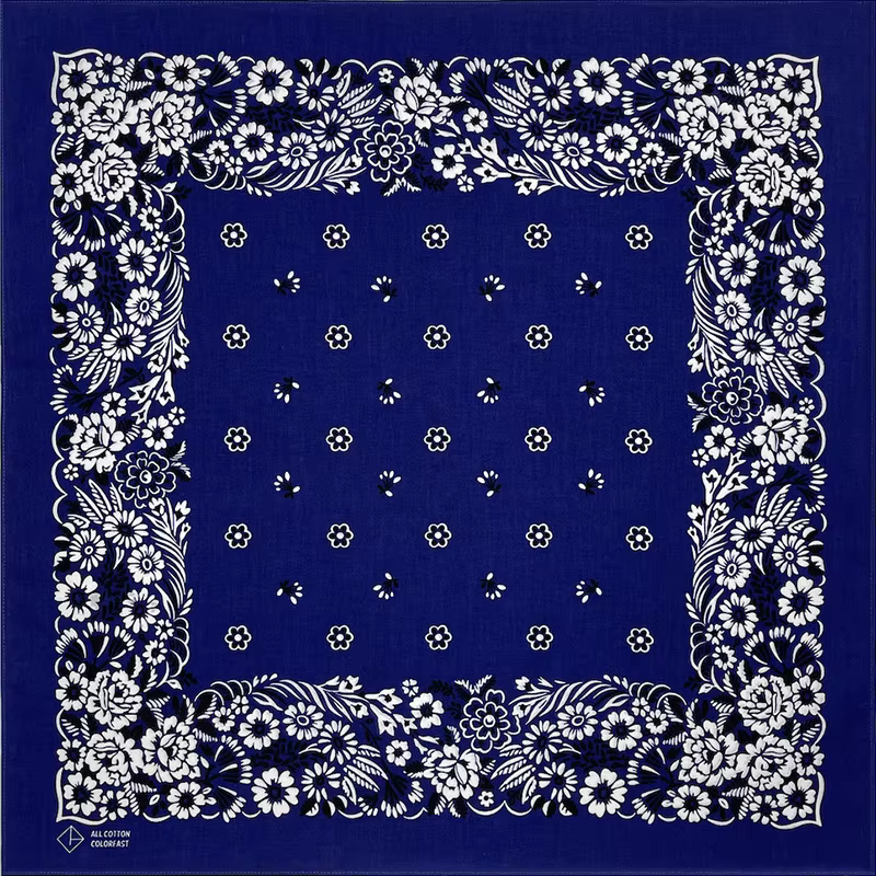 Nouveau Design fleur noir Paisley Hip Hop 100% coton carré Bandana écharpe unisexe bandeau cadeaux p