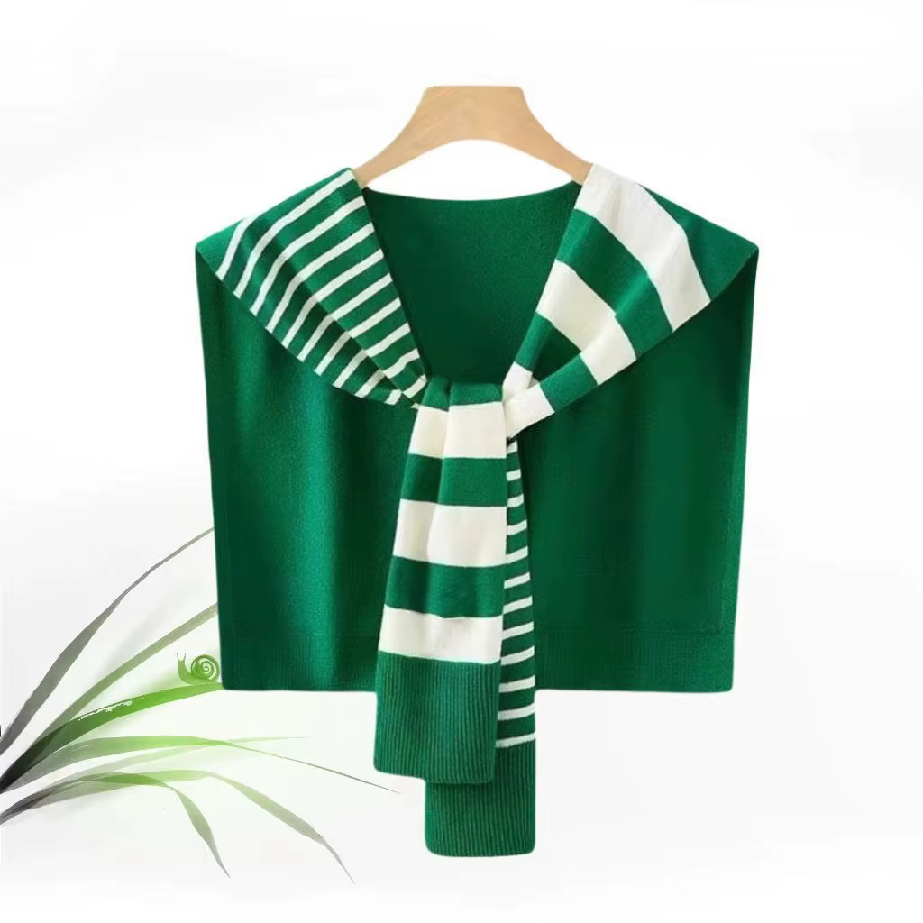 Écharpe tricotée à la mode pour les épaules, motif à rayures, polyvalente, printemps automne hiver, 