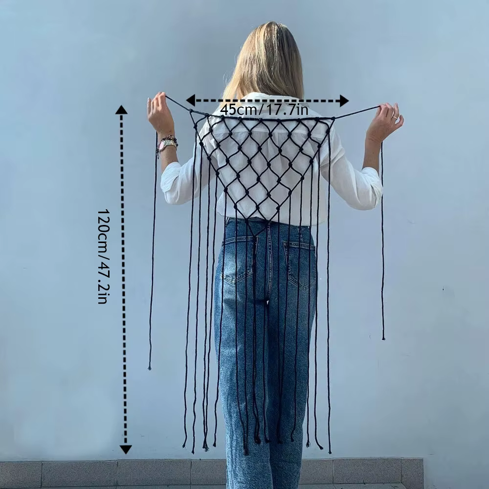 Foulard bohème à franges en filet, jupe mi-taille pour femme, style bikini, motif ethnique, ceinture