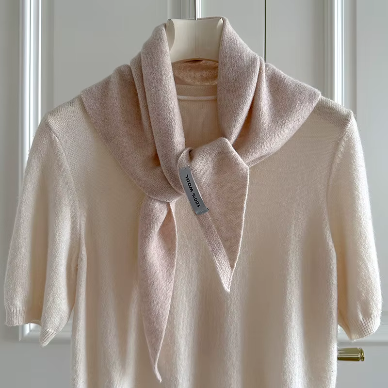 Écharpe tricotée 100% laine pour femme, écharpe chaude d'hiver, couleur unie brillante, châle épais,