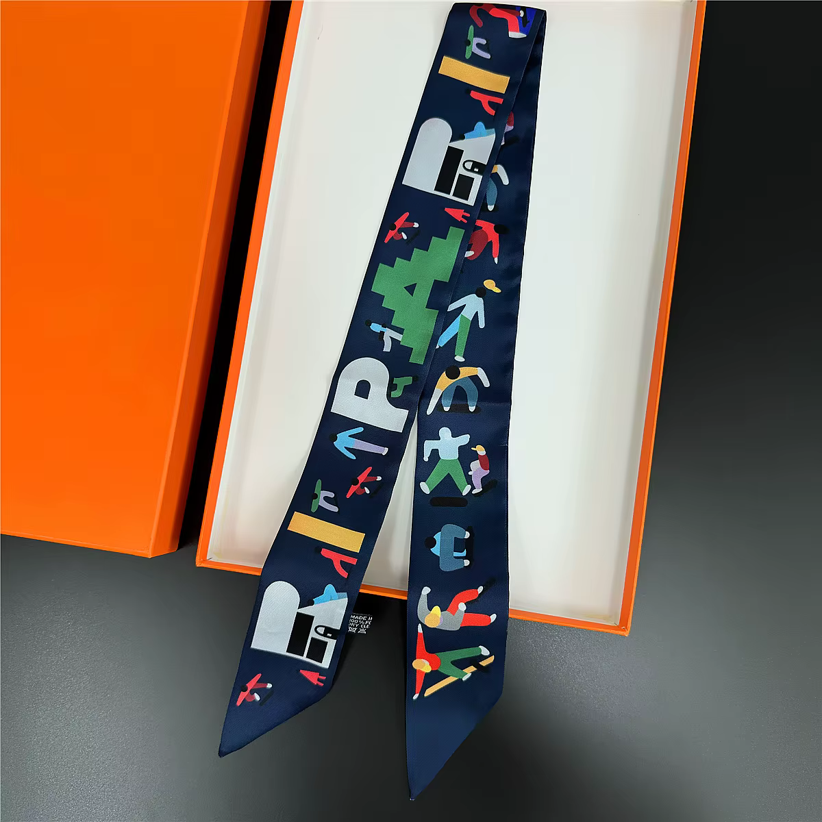 Écharpe en sergé de lettres de planche à roulettes pour femmes, écharpes de sac skinny de luxe, écha