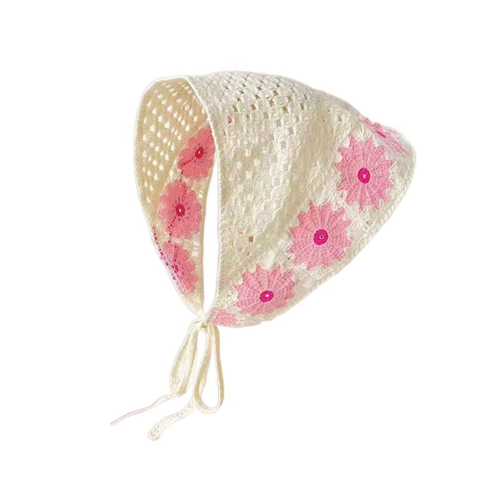 Écharpe de Sauna Rétro Japonaise, Triangle Creux Crocheté à la Main, artificiel astique, pour Femme