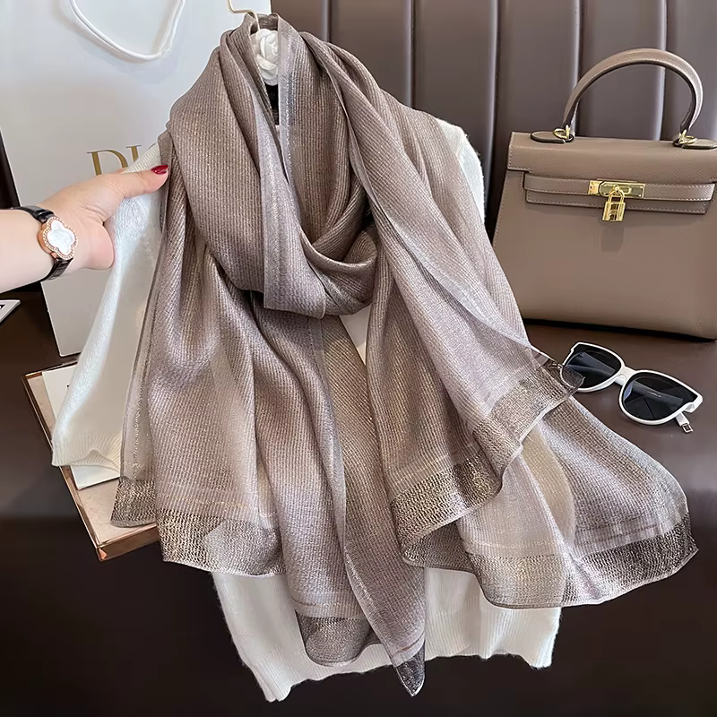 Écharpe chaude en laine de soie solide pour femme, châle enveloppant, Bufanda Floral Pashmina, luxe,