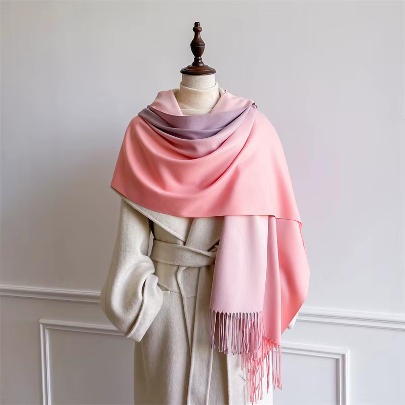Écharpe de luxe en cachemire pour femme, mouchoir dégradé, Pashmina chaud, châle enveloppant, paréo 