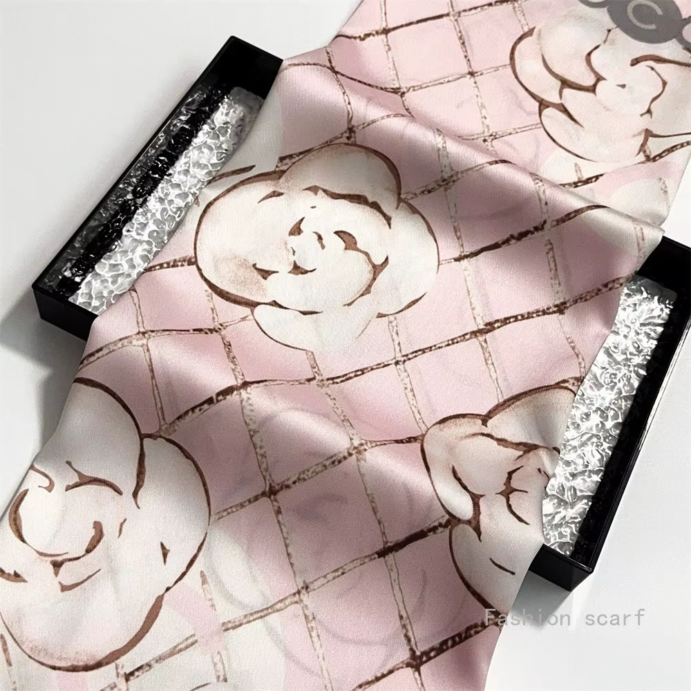 Français 90cm Plaid Rose sergé soie femmes voyage crème solaire châle grand carré écharpe foulard fo