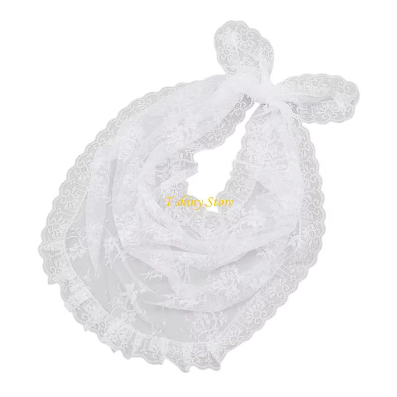 N58f écharpe en dentelle pour femmes printemps d'été Couleur solide écharpes triangulaires châle res