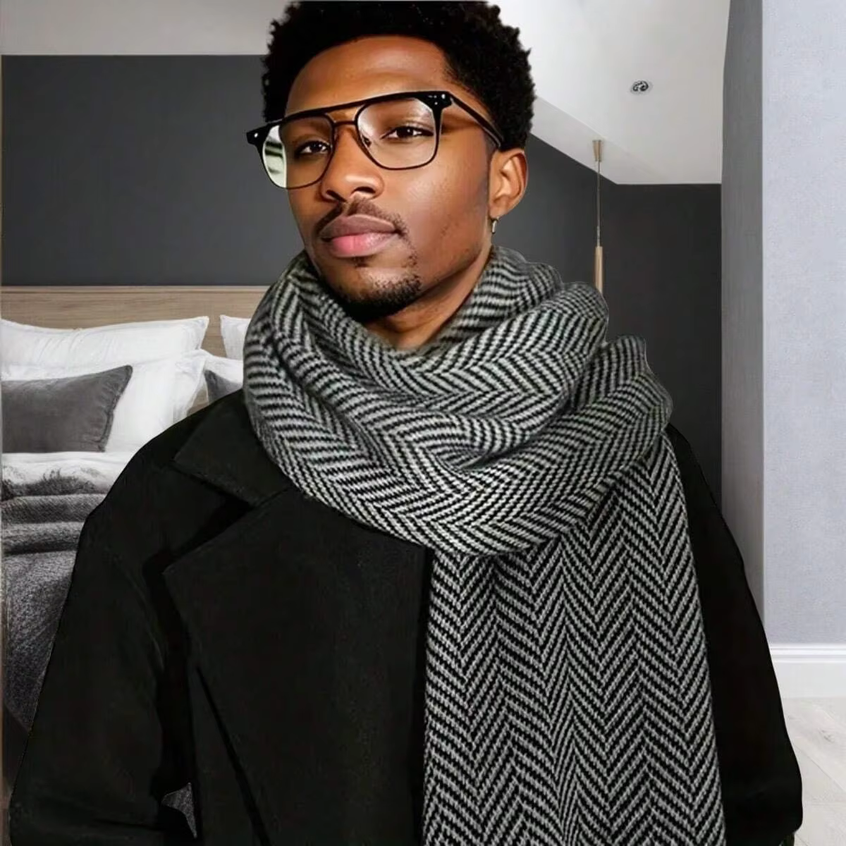 Mode 180*30 cm foulards homme automne hiver épais chaud cachemire affaires longues enveloppes garçon