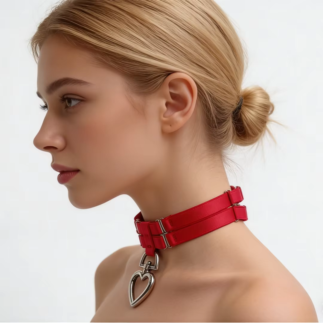 UYEE – anneau de cou coloré pour femmes, grand cercle, cœur, forme géométrique, accessoire, ceinture