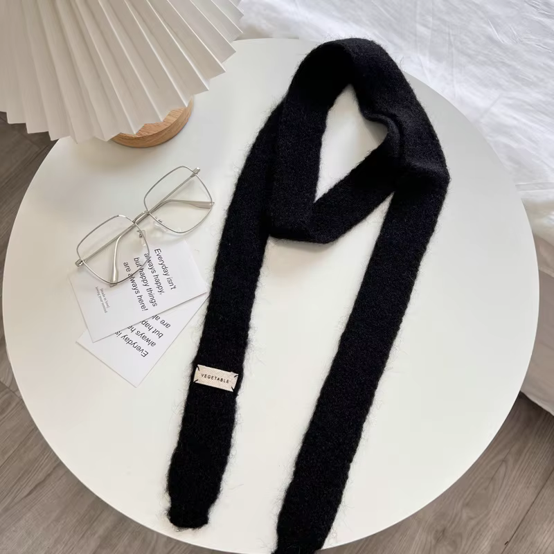 Écharpes tricotées de Style coréen, écharpe fine à la mode en peluche longue et solide pour femmes, 