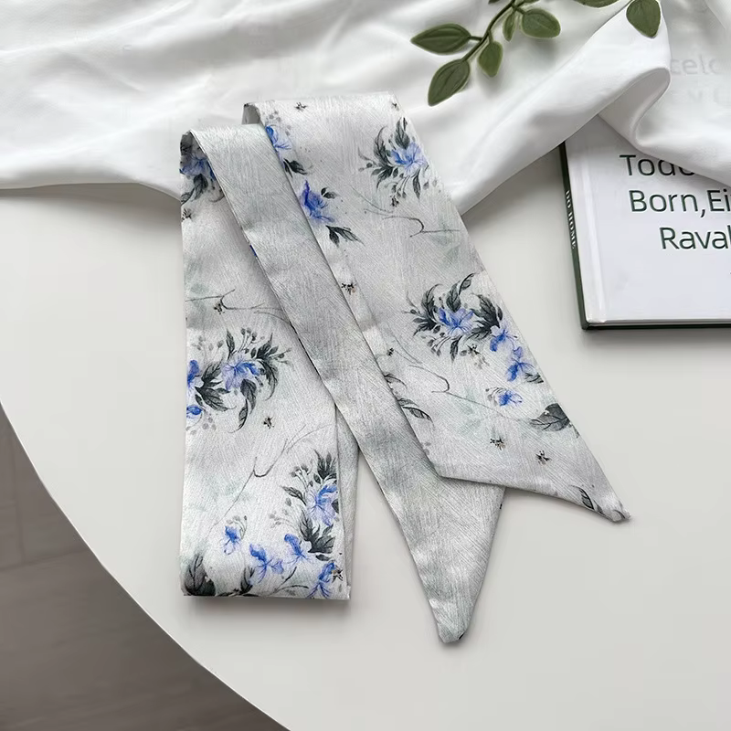 Foulard en soie minimaliste avec nœud, mignon et chic, style bohème pour femme, écharpe vintage bohè