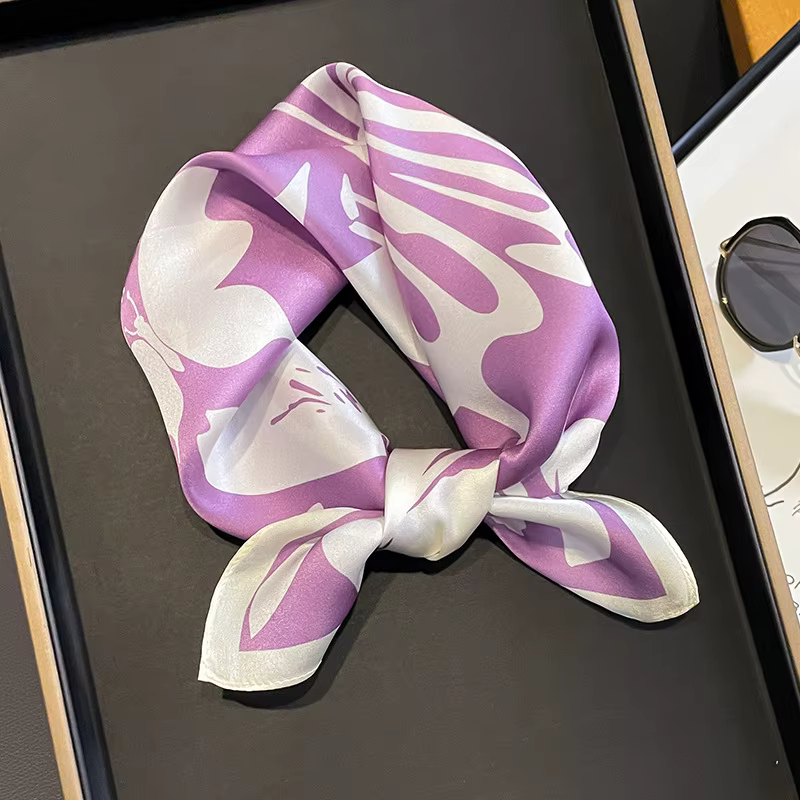 2025 mode 100% véritable foulard en soie 53cm carré Bandelet femmes soie tempérament petite écharpe 