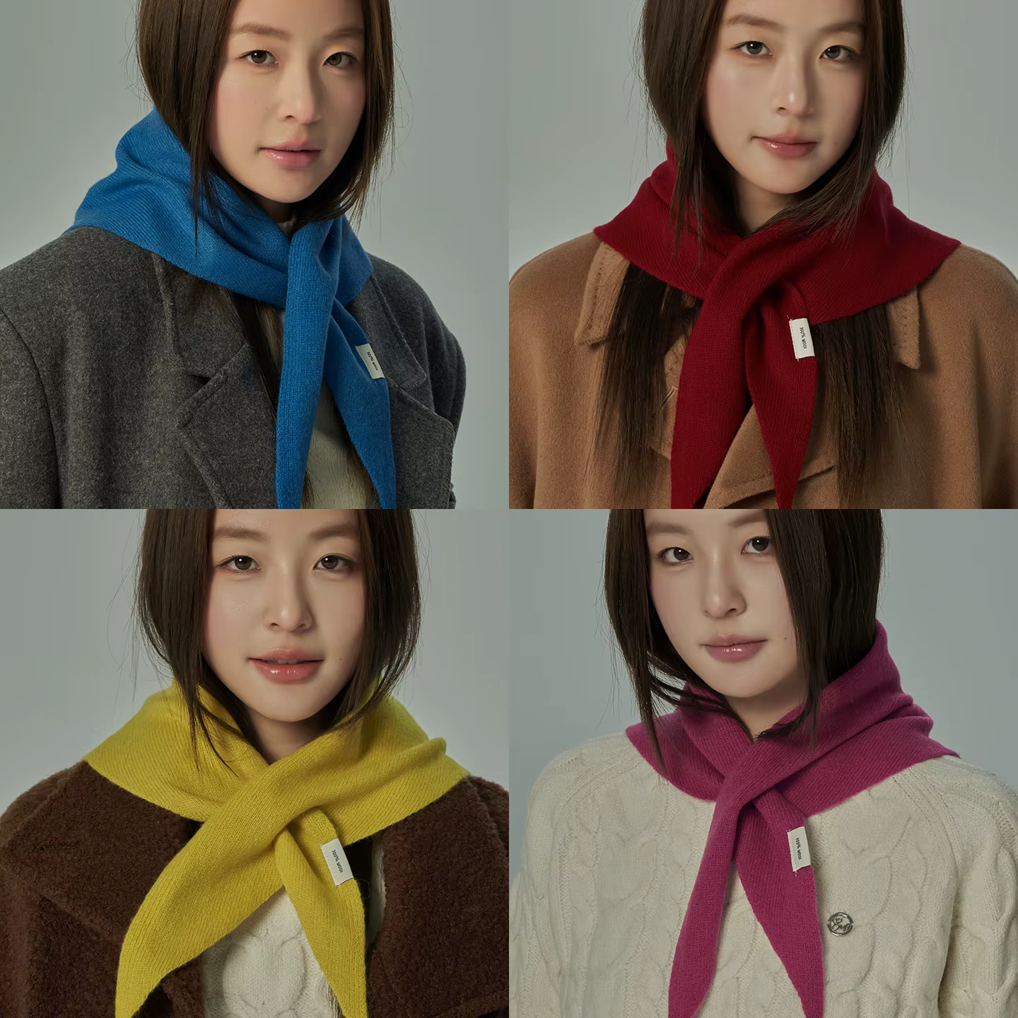 Luxe femmes 100% laine écharpe châle hiver chaud solide tricoté Triangle foulard marque de mode Band