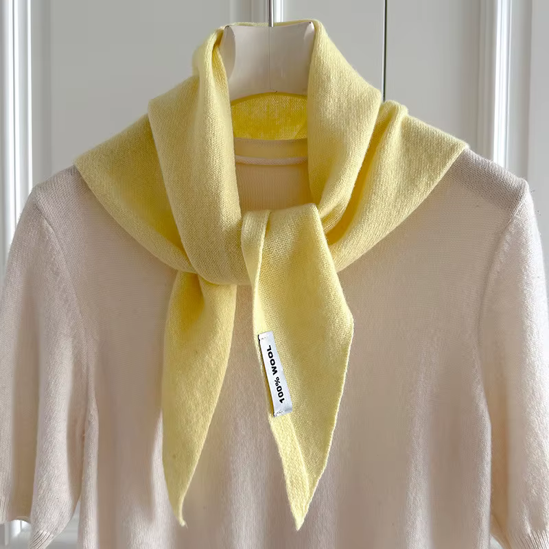Écharpe tricotée 100% laine pour femme, écharpe chaude d'hiver, couleur unie brillante, châle épais,