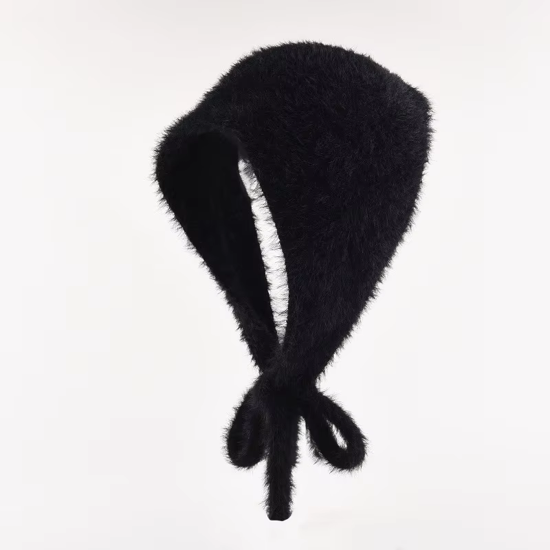 Foulard de style français pour femmes en automne et en hiver, chaud, peluche, fil tricoté, écharpe t