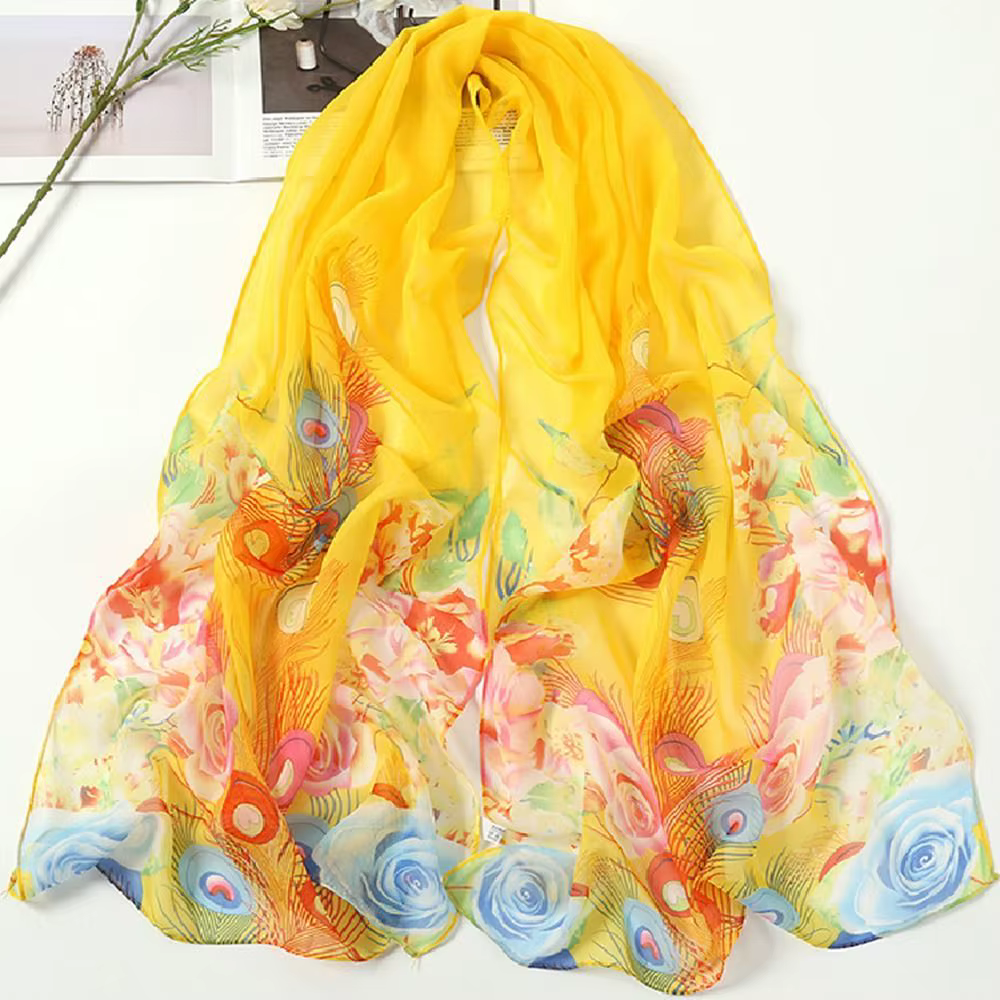 Foulard en mousseline de soie pour femme, écharpe Georgette, bandana élégant, long châle Hijab, prot