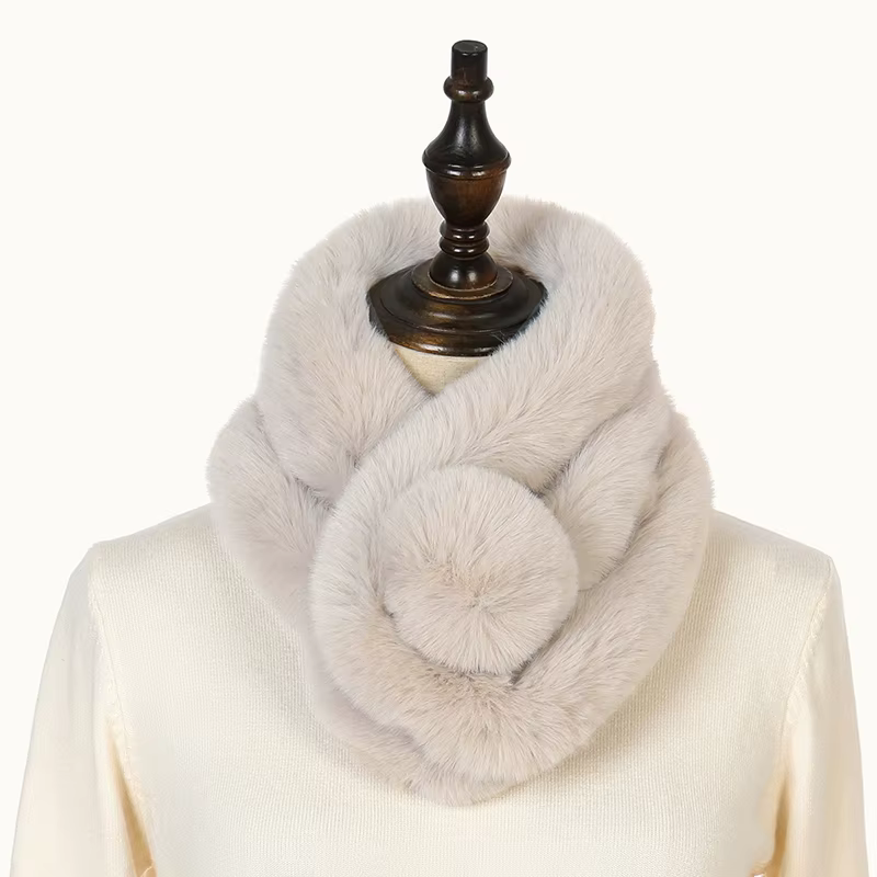 Hiver femmes trois tubes lapin cheveux écharpe couleur unie Simple enveloppement extérieur chaud épa