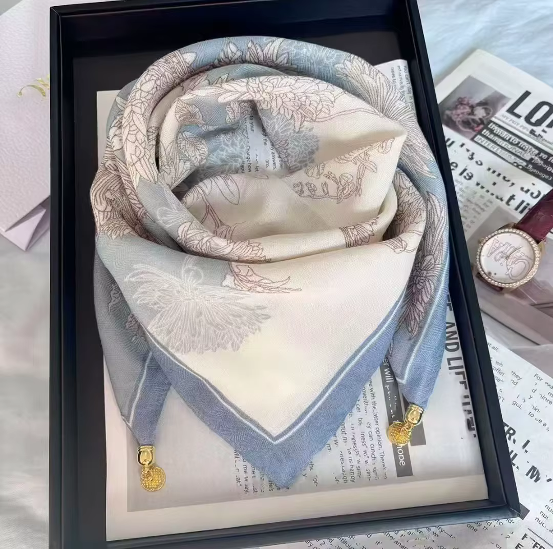 Écharpe en soie magnétique de luxe - Écharpe carrée légère et respirante avec protection anti-UV, ac