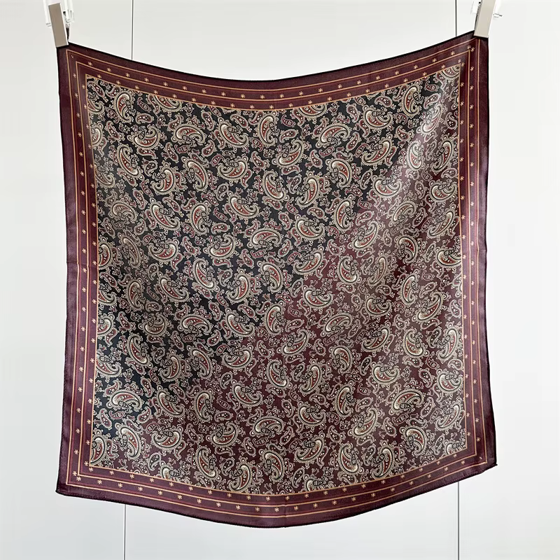 Écharpe en soie authentique polyvalente printemps-automne, foulard carré en soie Tussah haut de gamm