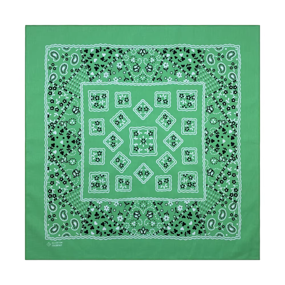 Écharpe Bandana carrée en coton vert, nouveau Design de haute qualité, écharpe Hip Hop imprimée, ban